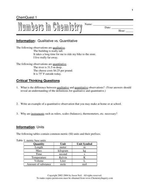 Page 155 and 156: 155 Information: Mixing Strong Acid. . Chemquest 7 answer key